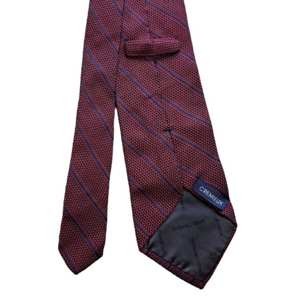 Daniel Cremieux Sevenfold 100% Silk Red Blue Tie Made in Italy - Picture 3 of 6